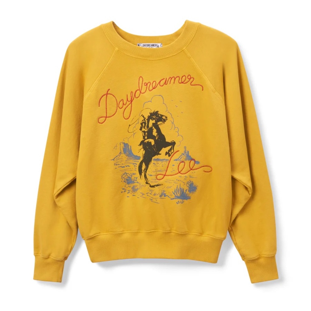 Daydreamer x Lee Western Raglan Crew Sweatshirt in Golden Daze Size Medium